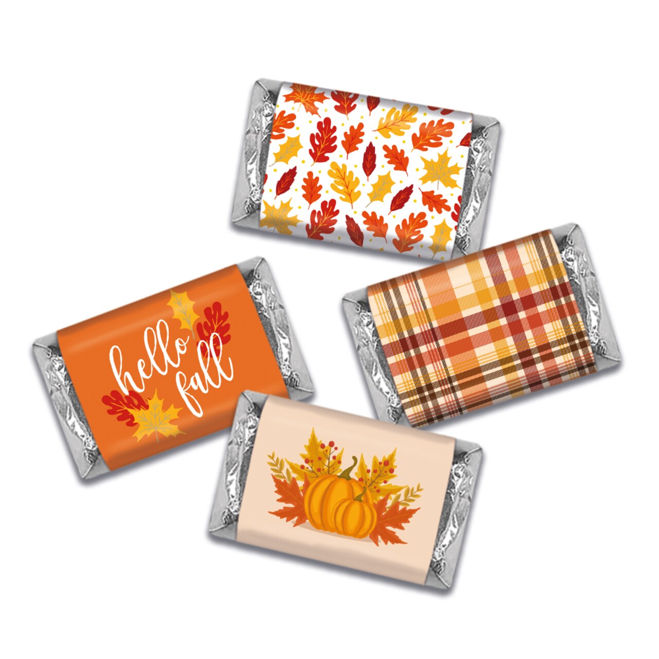 Thanksgiving Fall Candy Party Favors Hershey's Miniatures Chocolate - Hello Fall Leaves